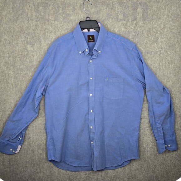 Tailorbyrd Mens Blue Button-Down Shirt XL 100% Cotton - Picture 1 of 7